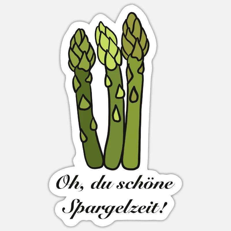 Oh, c’est le bon temps des asperges ! - Sticker taille S (10 x 10 cm) - blanc mat