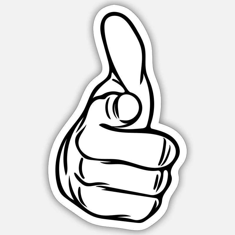 Vector Index Finger - Sticker size S (10 x 10 cm) - white matte
