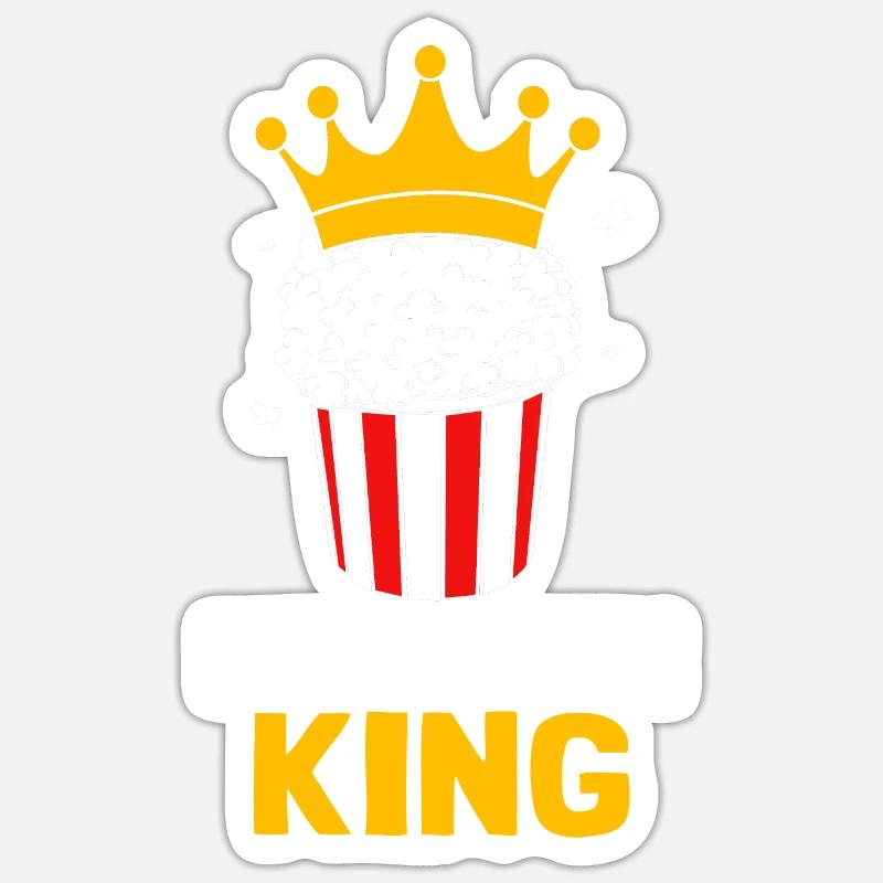 Popcorn Roi - Sticker taille S (10 x 10 cm) - blanc mat