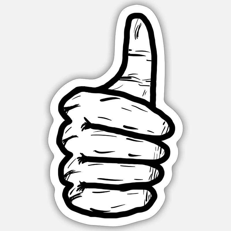 Thumb up - Sticker size S (10 x 10 cm) - white matte
