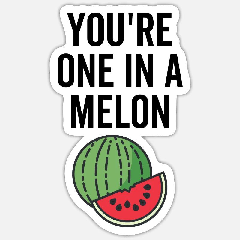 Du bist einer in einer Melone - Sticker Größe S (10 x 10 cm) - Mattweiß