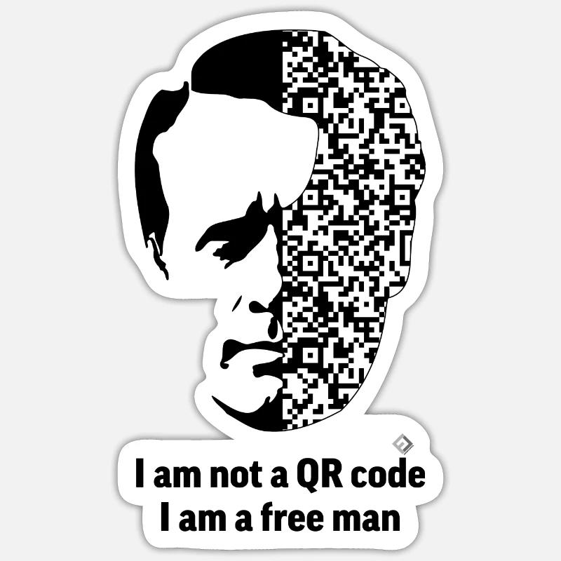 I Am Not A QR Code, I Am A Free Man Sticker size S (10 x 10 cm)