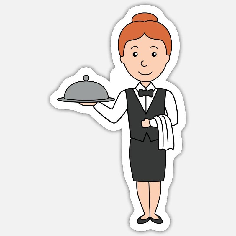 Serveuse - Sticker taille S (10 x 10 cm) - blanc mat