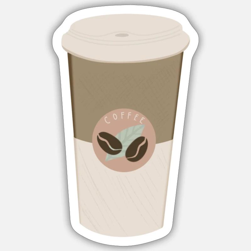 Kaffee Kaffeebecher Sticker Größe S (10 x 10 cm)
