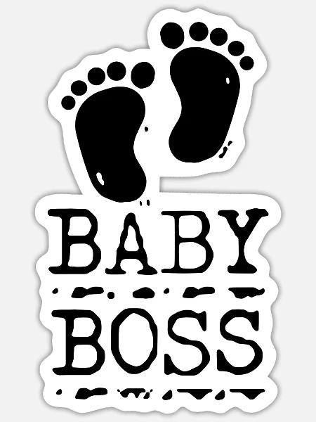 Babyfüße BABYBOSS - Sticker Größe S (10 x 10 cm) - Mattweiß