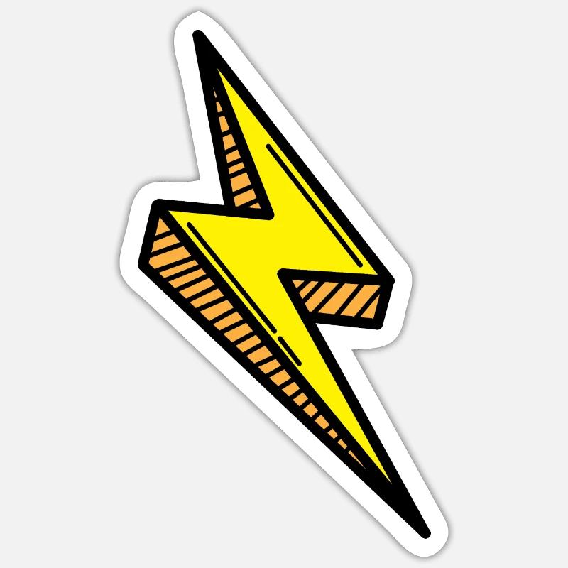 Blitz Comic Schnell - Sticker Größe S (10 x 10 cm) - Mattweiß