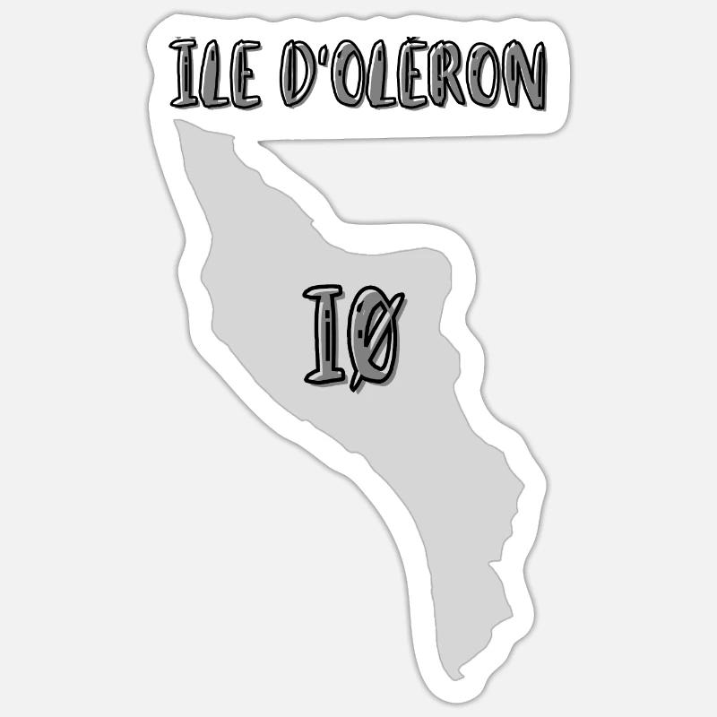 Ile d'oléron iø - Sticker taille S (10 x 10 cm) - blanc mat