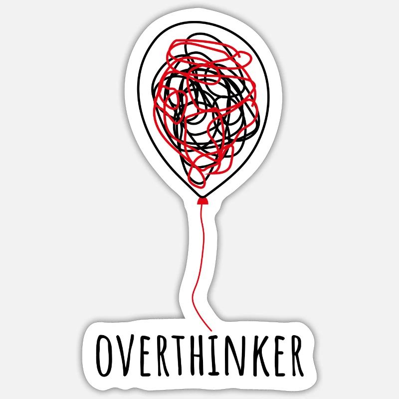 overthinker - Sticker Größe S (10 x 10 cm) - Mattweiß