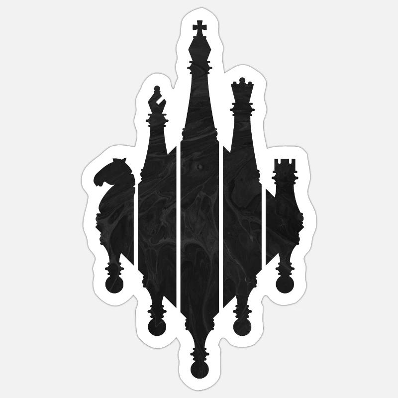 JEU D’ÉCHECS - Sticker taille S (10 x 10 cm) - blanc mat