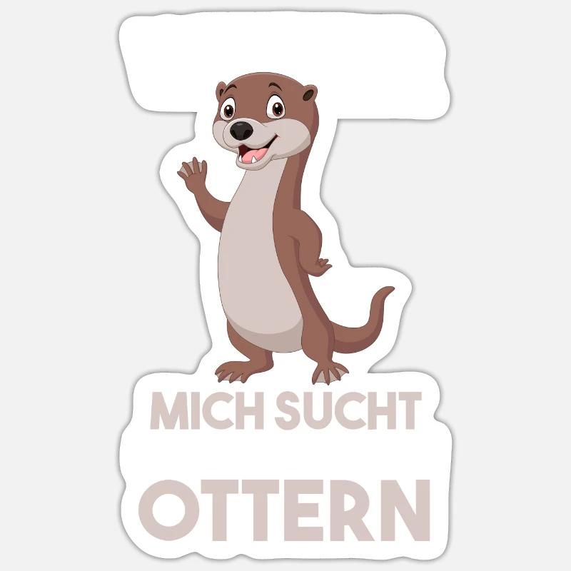 Ich bin bei den Ottern - Sticker Größe S (10 x 10 cm) - Mattweiß