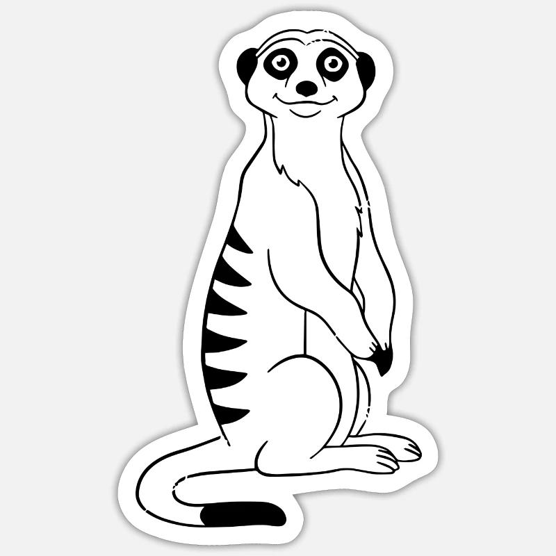 Suricate - Sticker taille S (10 x 10 cm) - blanc mat