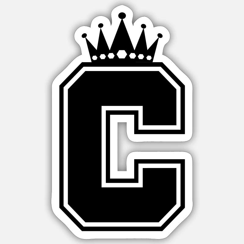 couronne de la lettre C - Sticker taille S (10 x 10 cm) - blanc mat