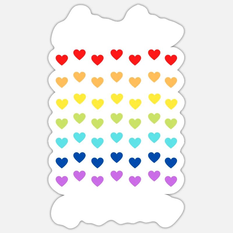 doudou d amour avec des cœurs - Sticker taille S (10 x 10 cm) - blanc mat