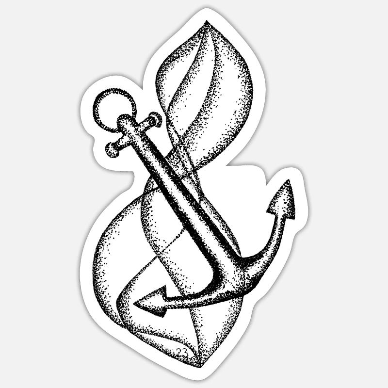 Anker - Sticker Größe S (10 x 10 cm) - Mattweiß