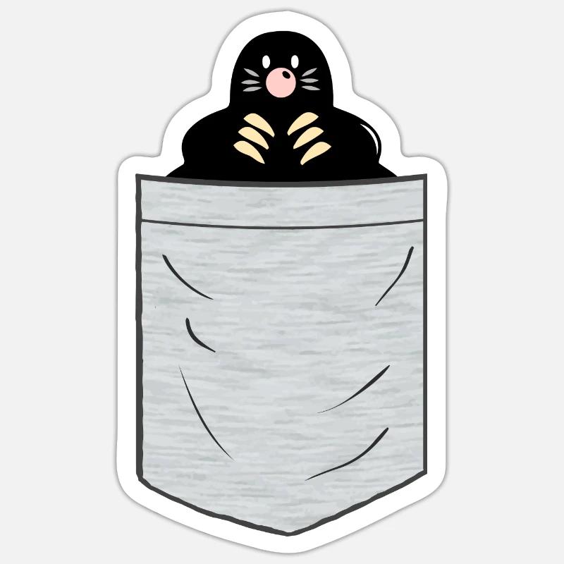 Mole Breast Pocket - Sticker size S (10 x 10 cm) - white matte