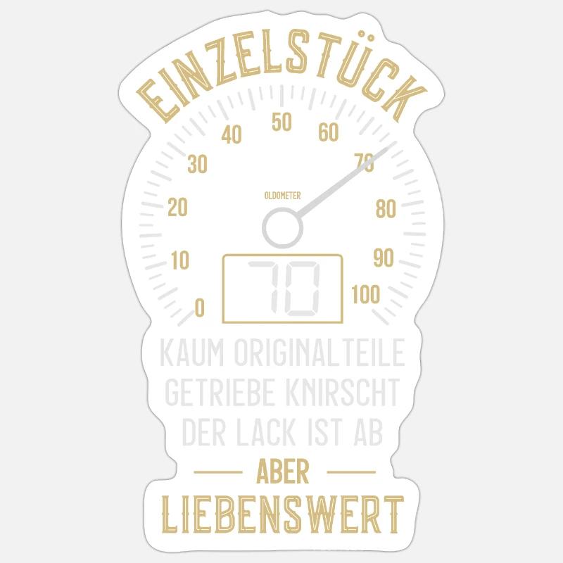 70. GEBURTSTAG EINZELSTÜCK TACHO 1953 OLDOMETER - Sticker Größe S (10 x 10 cm) - Mattweiß