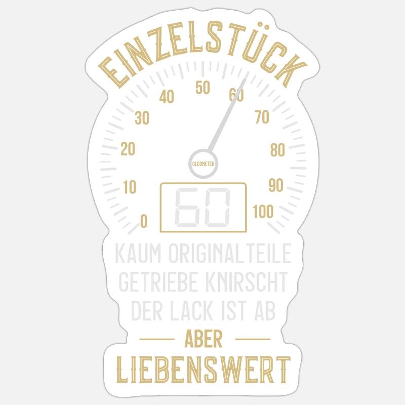 60. GEBURTSTAG EINZELSTÜCK TACHO 1963 OLDOMETER - Sticker Größe S (10 x 10 cm) - Mattweiß