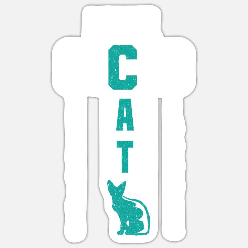 Chats Chat Chat Chat Chat Maman Mignon - Sticker taille S (10 x 10 cm) - blanc mat