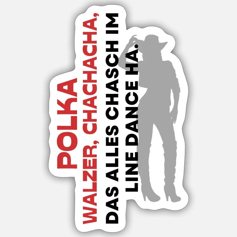 polker walzer chachacha-linedance - Sticker Größe S (10 x 10 cm) - Mattweiß