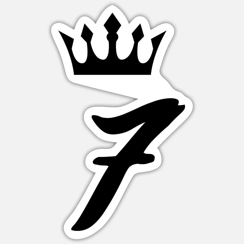 7 Number crown - Sticker size S (10 x 10 cm) - white matte
