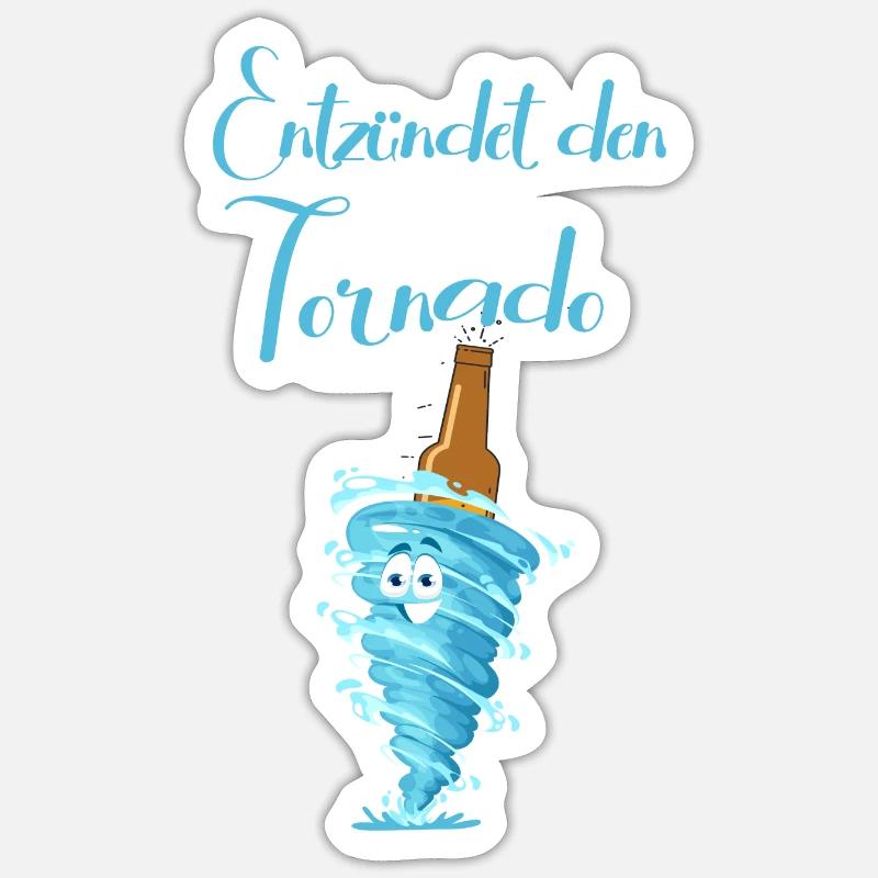 Entzündet den Tornado - Sticker Größe S (10 x 10 cm) - Mattweiß