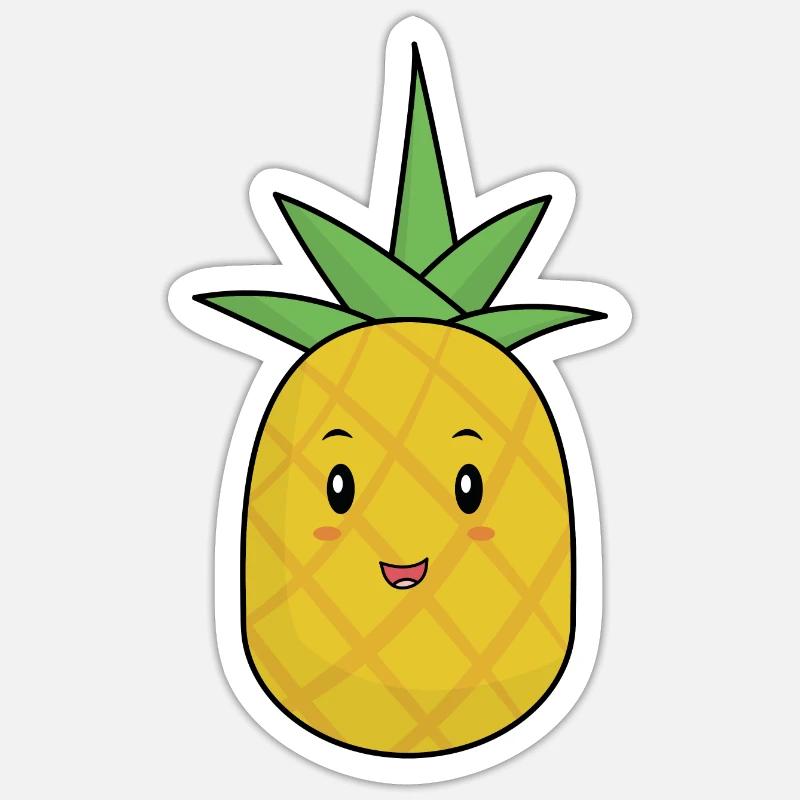 Pineapple Comic Sweet Fruit - Sticker size S (10 x 10 cm) - white matte