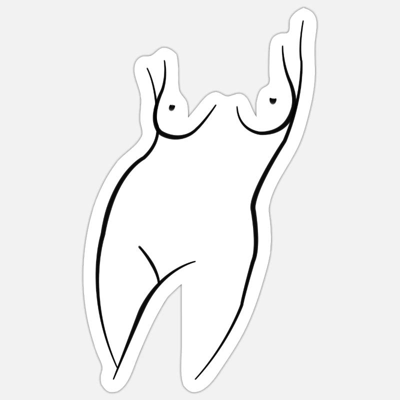 Dessin d’un avec des lignes - Sticker taille S (10 x 10 cm) - blanc mat