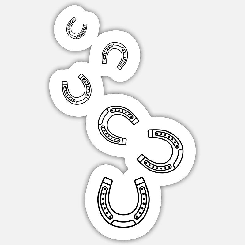 Horseshoe Icon - Sticker size S (10 x 10 cm) - white matte