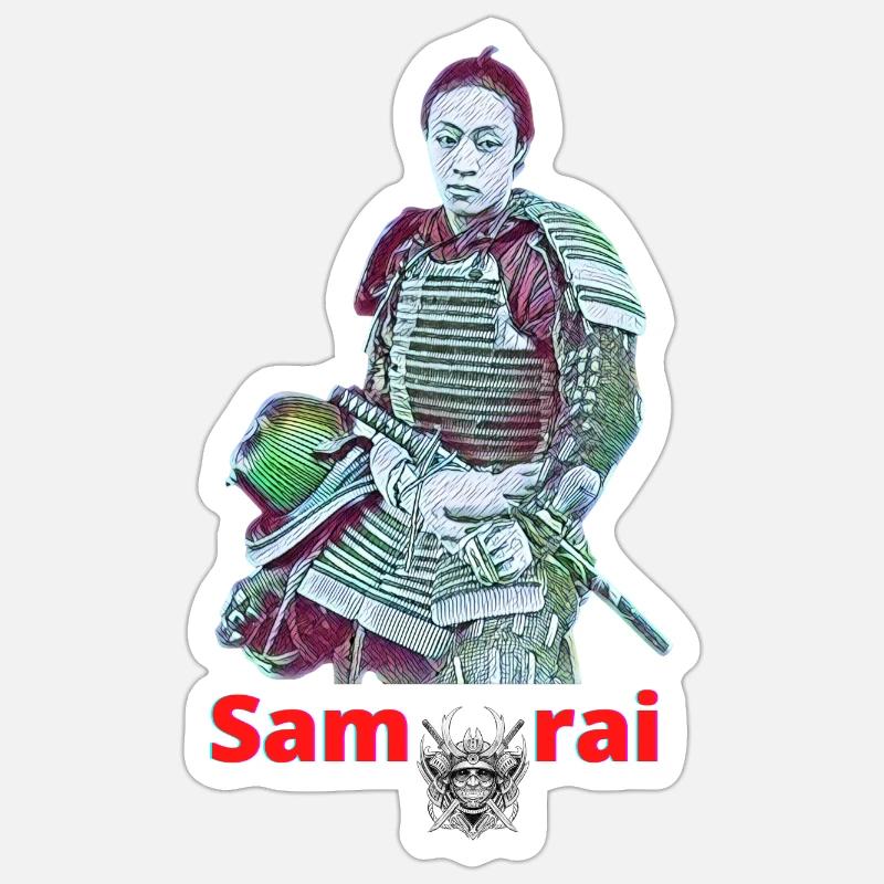 Samurai - Sticker size S (10 x 10 cm) - white matte