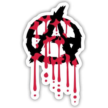 Logo Anarchie Blut Tropfen - Sticker Größe S (10 x 10 cm) - Mattweiß - Vorne