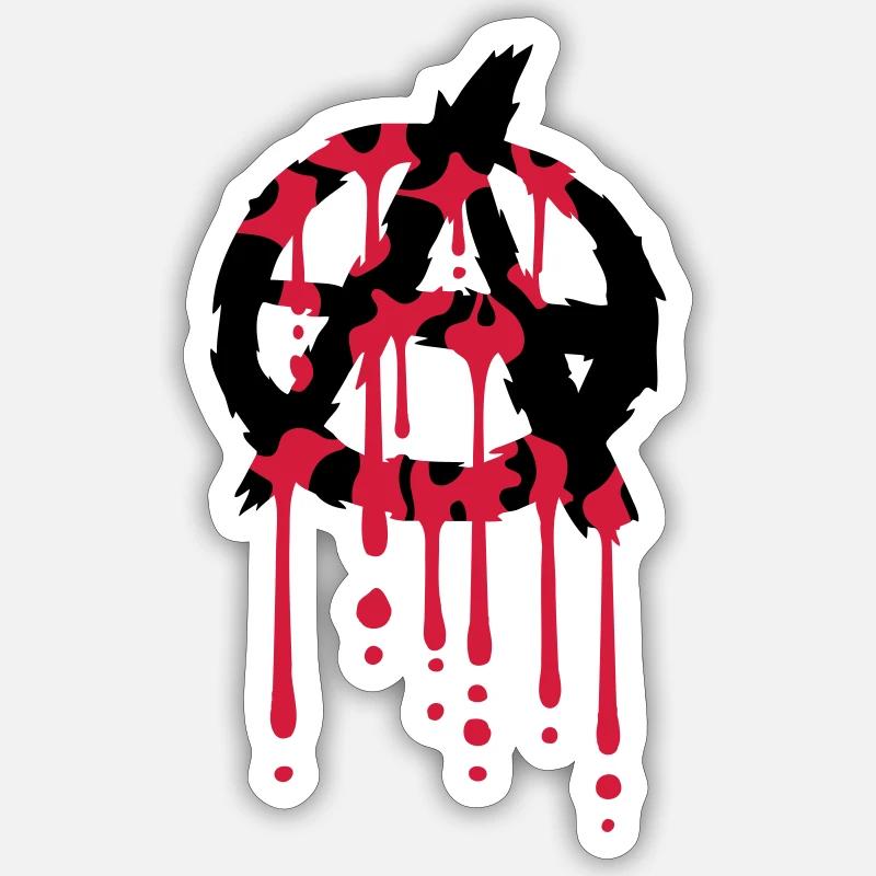 Logo anarchy blood drop - Sticker size S (10 x 10 cm) - white matte