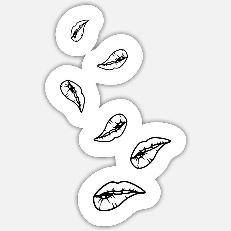 Lips - Sticker size S (10 x 10 cm) - white matte