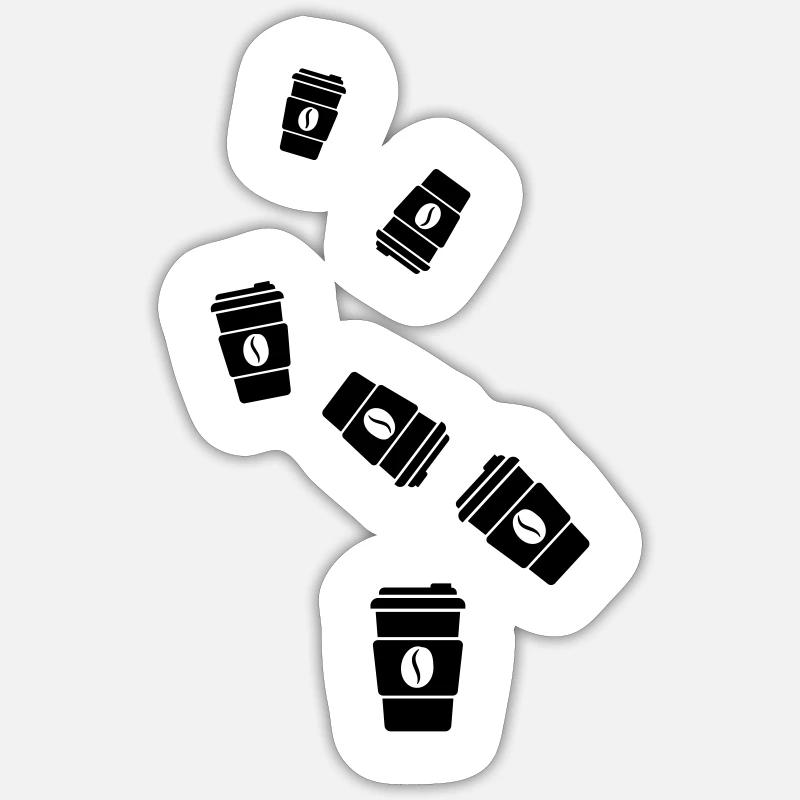 Kaffe symbol Sticker størrelse S (10 x 10 cm)