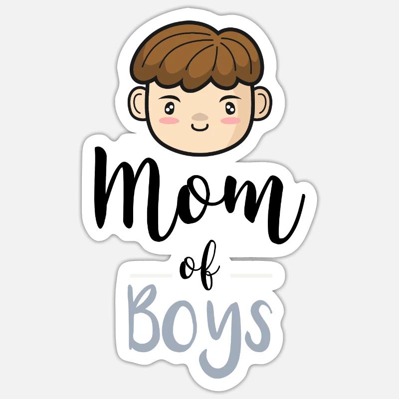 Mama von Jungen Geschenk Mutter Muttertag Sticker Größe S (10 x 10 cm)