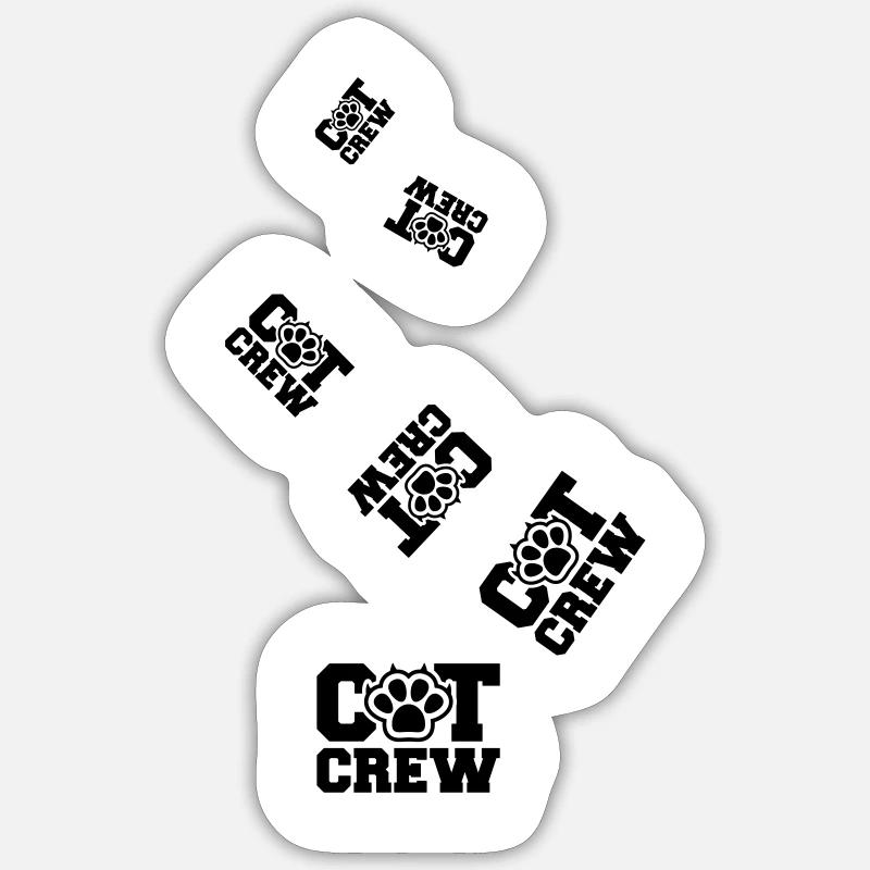 Cat Crew - Sticker Größe S (10 x 10 cm) - Mattweiß