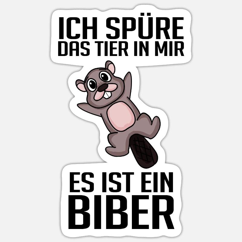 Biber Nagetier Zoo Geschenk - Sticker Größe S (10 x 10 cm) - Mattweiß