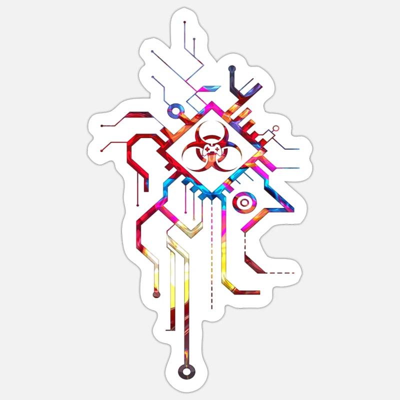 Hacking hackers hacker computer malware esport trojan - Sticker size S (10 x 10 cm) - white matte