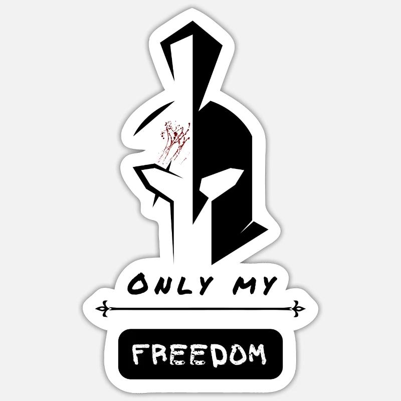 Sei ein Krieger und bleibe frei Sticker Größe S (10 x 10 cm)