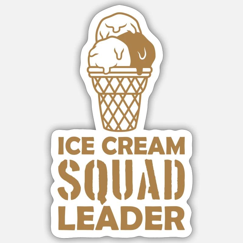 Chef de l’escouade de la crème glacée Sticker taille S (10 x 10 cm)