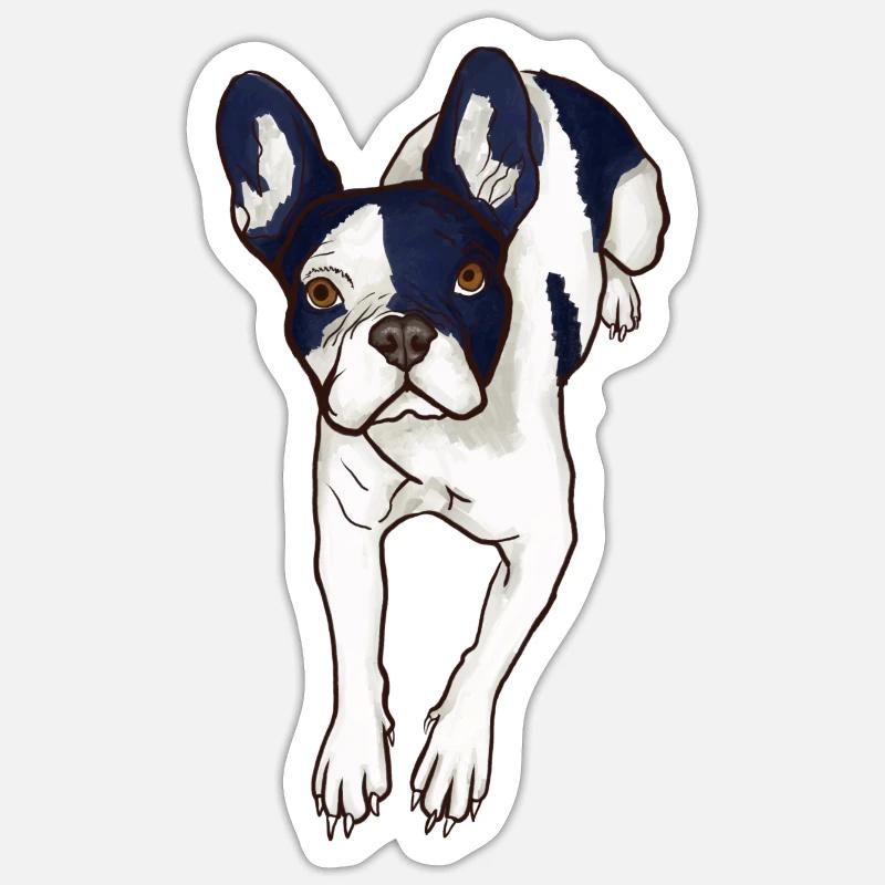 Frenchie - Bouledogue Français - Sticker taille S (10 x 10 cm) - blanc mat