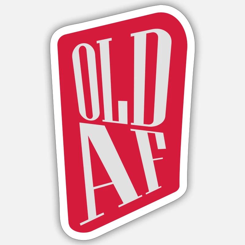 old AF Text Logo - Sticker Größe S (10 x 10 cm) - Mattweiß