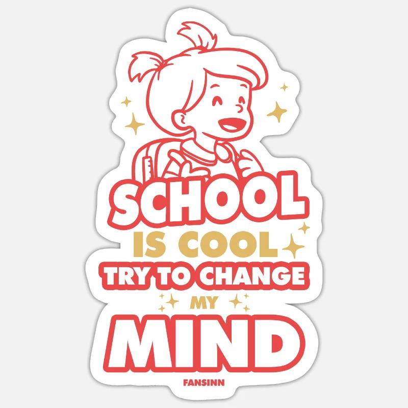 L’école est cool - Sticker taille S (10 x 10 cm) - blanc mat