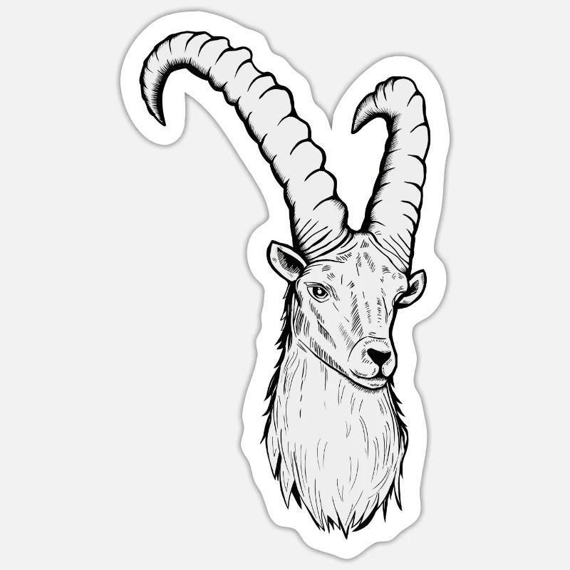Steinbock Sternzeichen Sticker Größe S (10 x 10 cm)