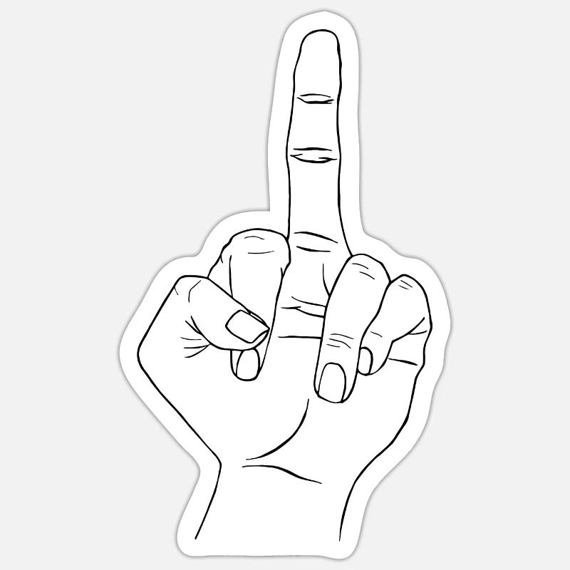Doigt blanc - Sticker taille S (10 x 10 cm) - blanc mat