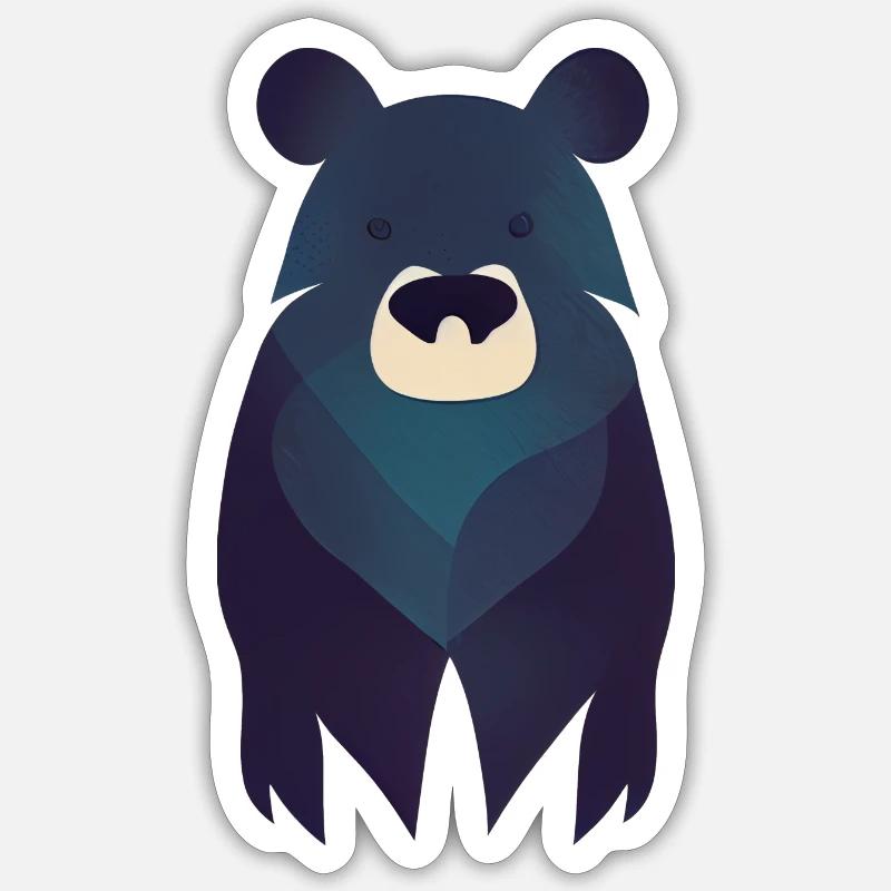 Ours bleu - Sticker taille S (10 x 10 cm) - blanc mat