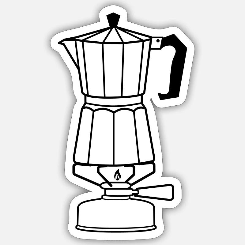 Camping coffee Sticker size S (10 x 10 cm)