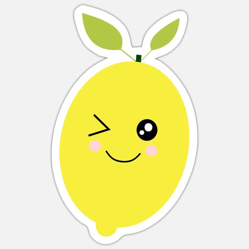 Zitrone Limone Limette - Sticker Größe S (10 x 10 cm) - Mattweiß