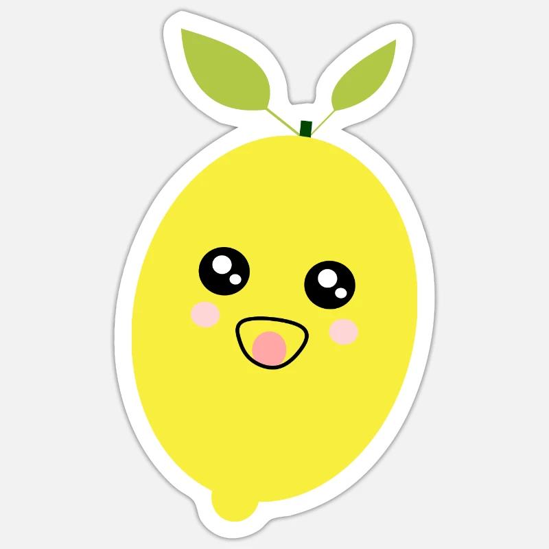 Fasching, Karneval, Kostüm, Zitrone - Sticker Größe S (10 x 10 cm) - Mattweiß