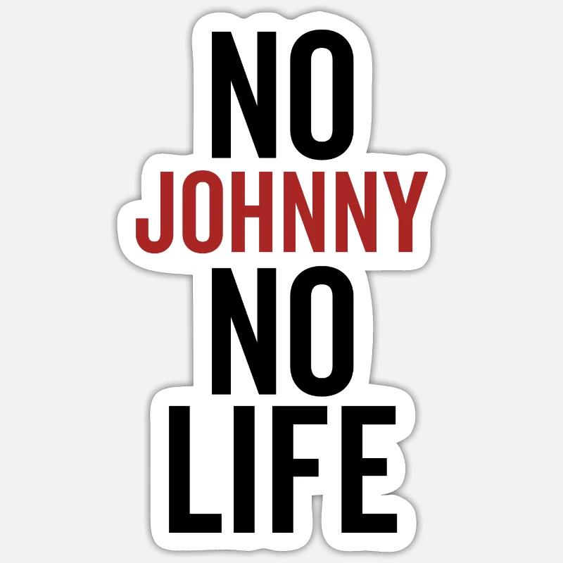 Pas de Johnny Pas de vie - Sticker taille S (10 x 10 cm) - blanc mat