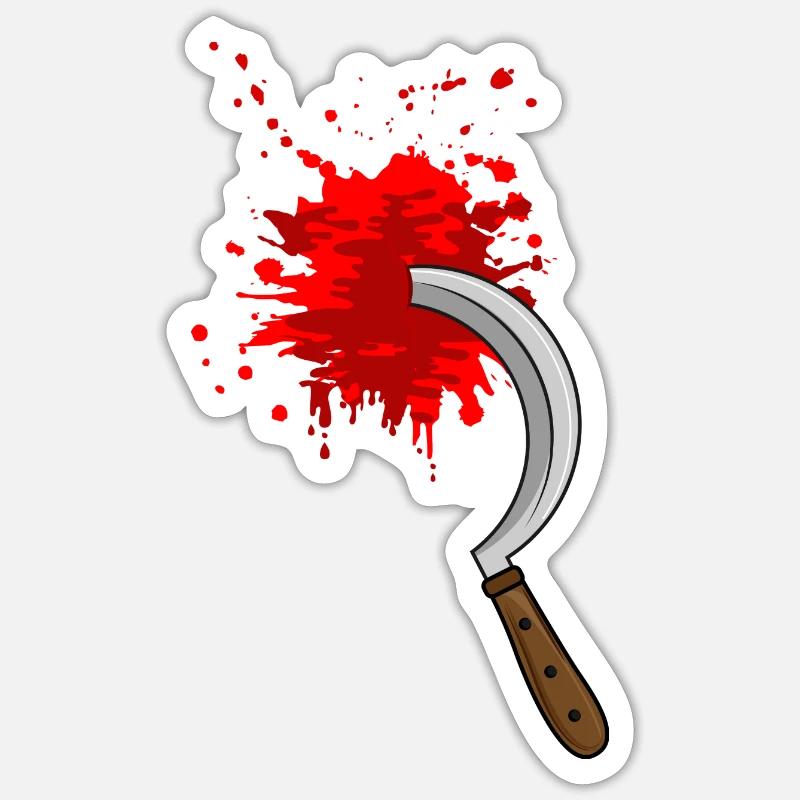 Sangue di coltello di Halloween Sticker formato S (10 x 10 cm)